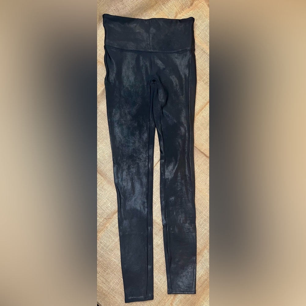 SPANX Black Sleek faux leather Leggings